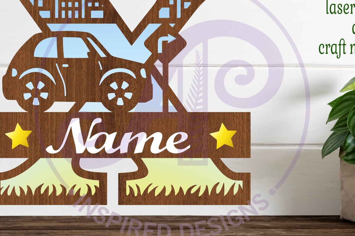 Σετ των 3 Intra απο ξύλο plywood 3mm-4mm πάχος Μονόγραμμα κεφαλαίου αυτοκινήτου Γράμμα X Δίασταση 9x9 cm INTRAFABR-100098517