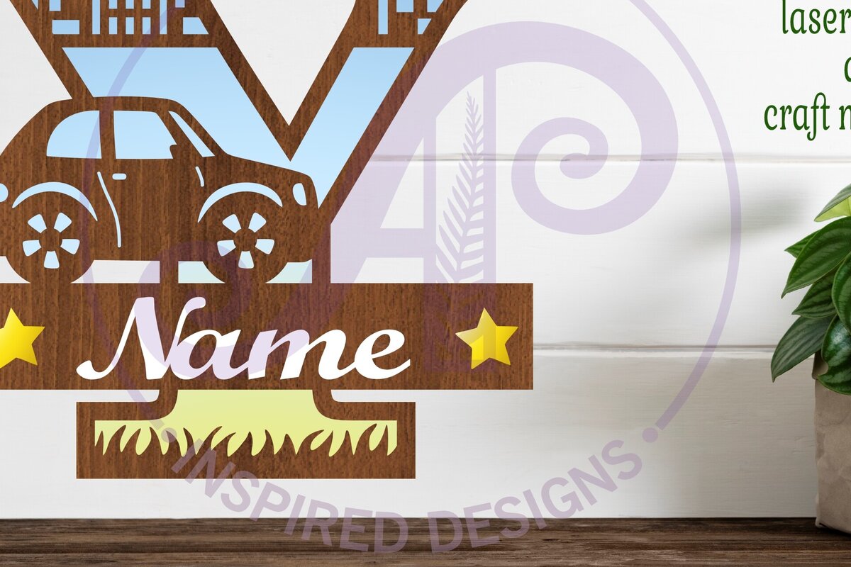 Σετ των 3 Intra απο ξύλο plywood 3mm-4mm πάχος Μονόγραμμα κεφαλαίου αυτοκινήτου Επιστολή Y Δίασταση 9x9 cm INTRAFABR-100098537