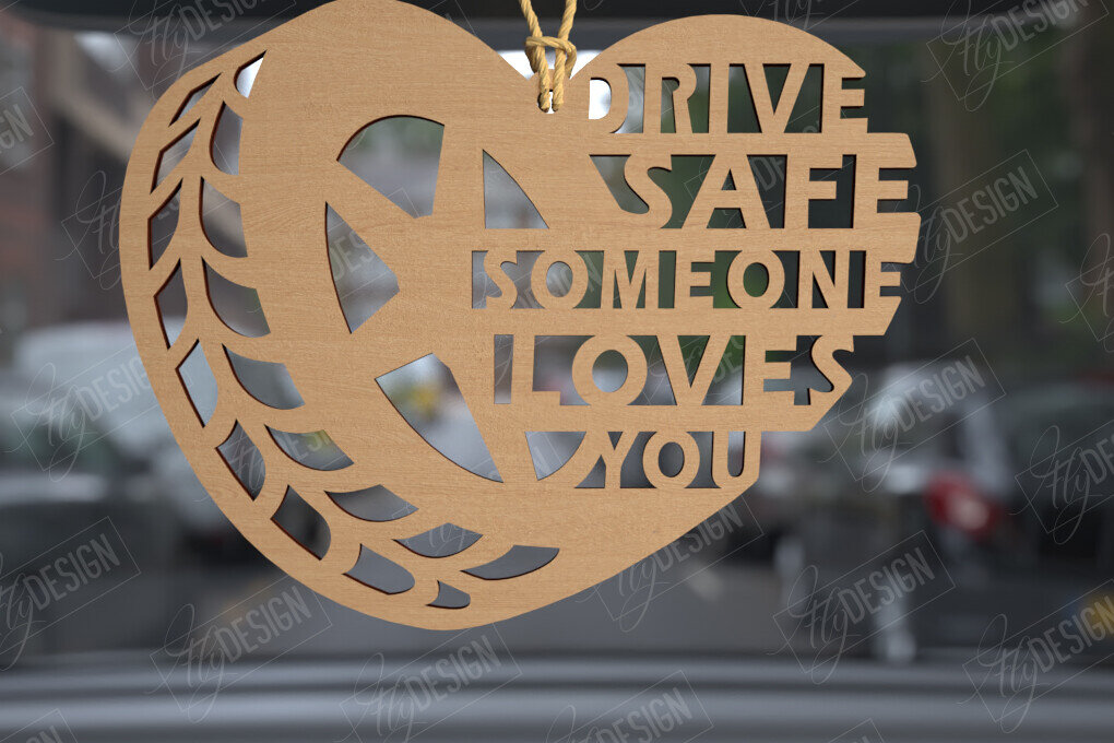 Σετ των 3 Intra απο ξύλο plywood 3mm-4mm πάχος Γούρια αυτοκινήτου | Χαραγμένα αξεσουάρ αυτοκινήτου Δίασταση 4x4 cm INTRAFABR-113447292