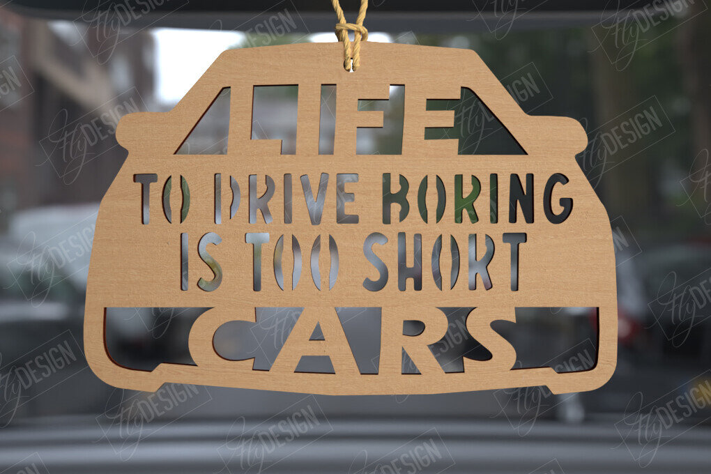 Σετ των 3 Intra απο ξύλο plywood 3mm-4mm πάχος Γούρια αυτοκινήτου | Χαραγμένα αξεσουάρ αυτοκινήτου Δίασταση 4x4 cm INTRAFABR-113447251