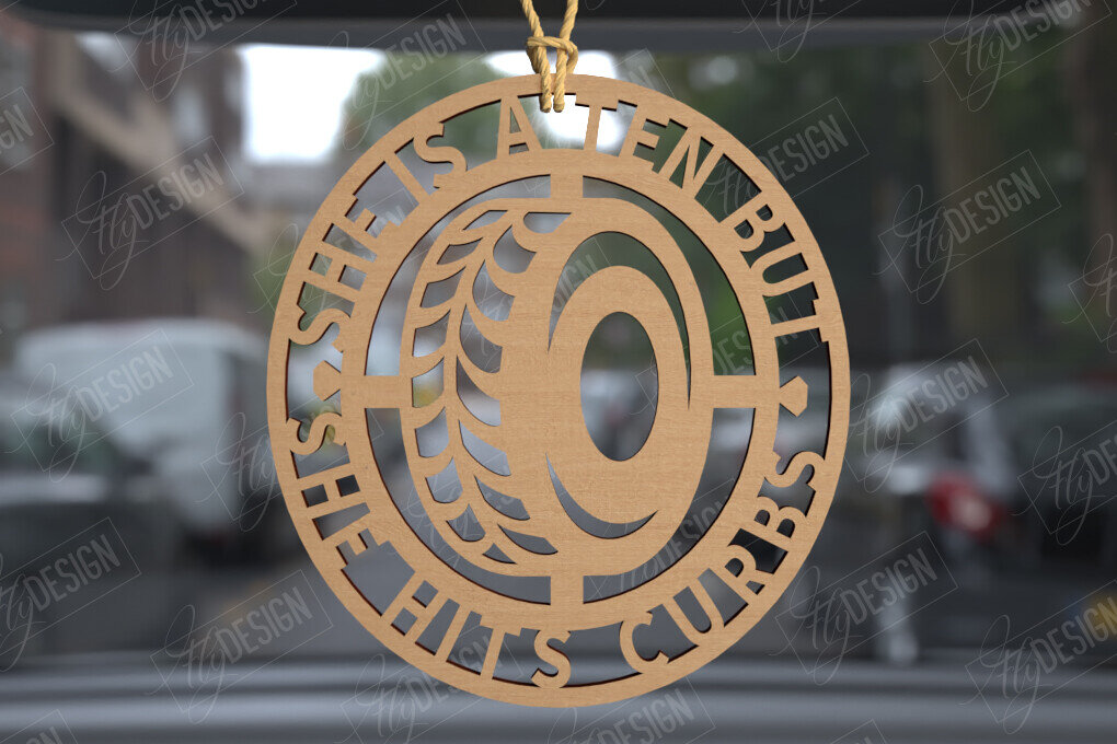 Σετ των 3 Intra απο ξύλο plywood 3mm-4mm πάχος Γούρια αυτοκινήτου | Χαραγμένα αξεσουάρ αυτοκινήτου Δίασταση 4x4 cm INTRAFABR-113447269