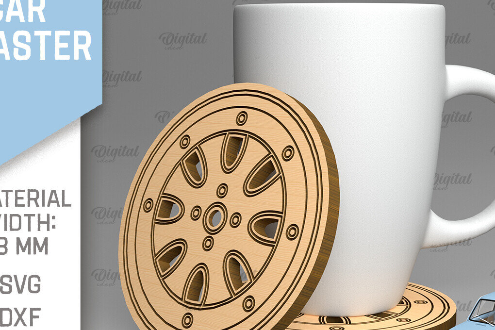 Σετ των 2 Intra απο ξύλο plywood 3mm-4mm πάχος Σουβέρ αυτοκινήτου . Τροχό Coaster Δίασταση 30x20 cm INTRAFABR-89942906