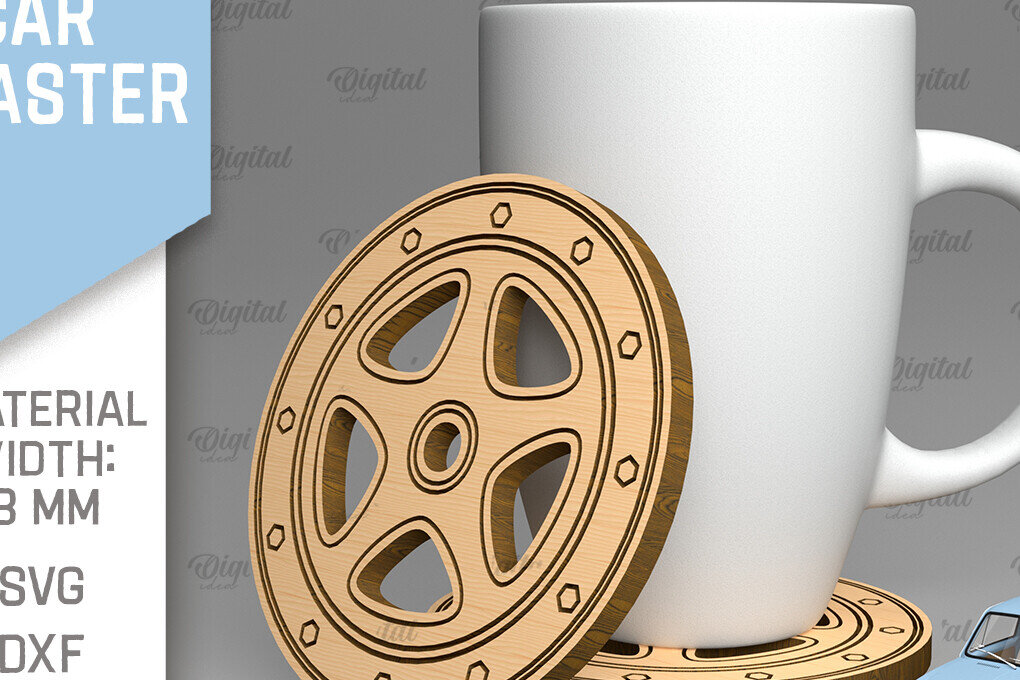 Σετ των 2 Intra απο ξύλο plywood 3mm-4mm πάχος Σουβέρ αυτοκινήτου . Τροχό Coaster Δίασταση 30x20 cm INTRAFABR-89943035