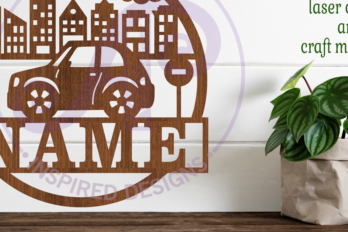 Σετ των 3 Intra απο ξύλο plywood 3mm-4mm πάχος Πρότυπο Sin Name Car Δίασταση 6x6 cm INTRAFABR-98676671