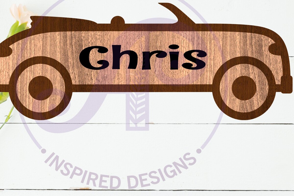 Σετ των 3 Intra απο ξύλο plywood 3mm-4mm πάχος Περίγραμμα αυτοκινήτου δύο επιπέδων όνομα τοίχου Δίασταση 6x6 cm INTRAFABR-110705840