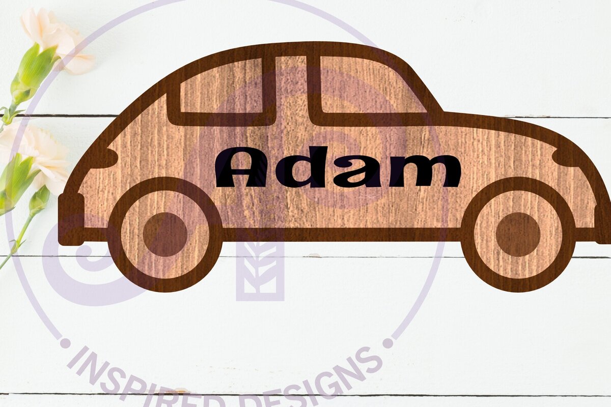 Σετ των 3 Intra απο ξύλο plywood 3mm-4mm πάχος Περίγραμμα αυτοκινήτου δύο επιπέδων όνομα τοίχου Δίασταση 6x6 cm INTRAFABR-110705762