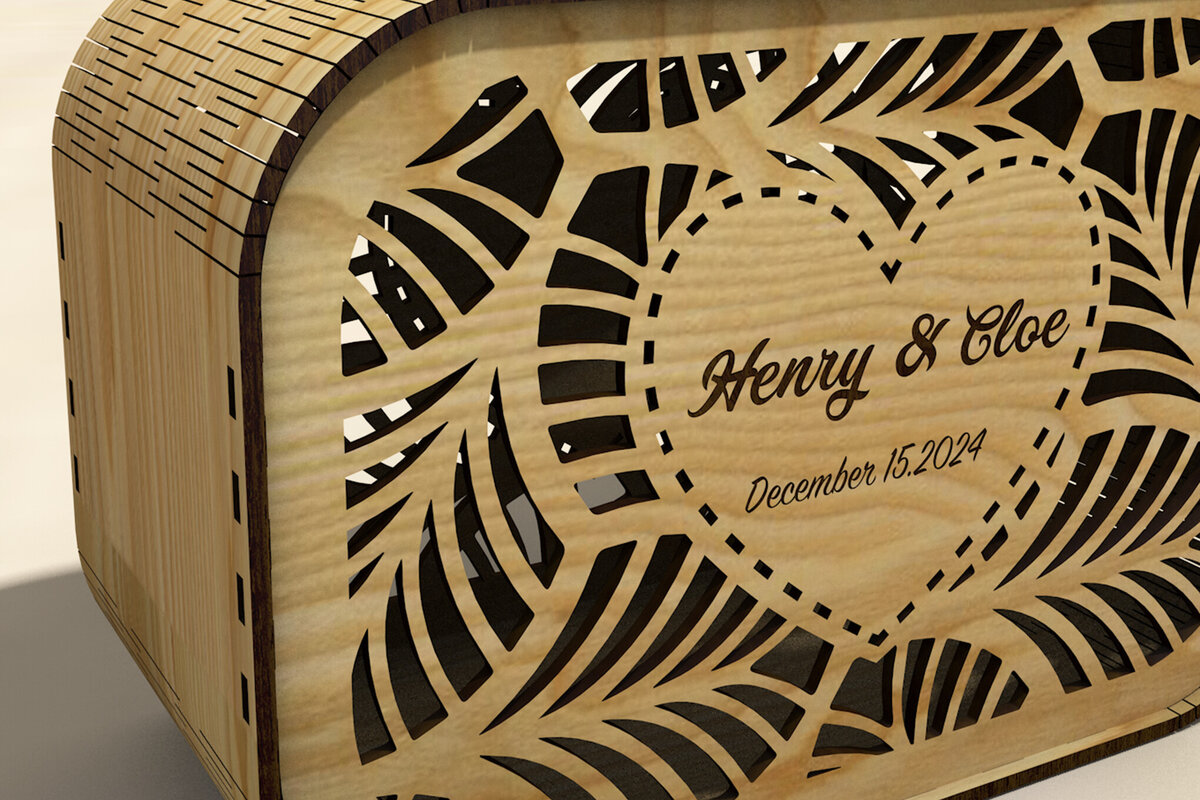 Σετ των 2 Intra απο ξύλο plywood 3mm-4mm πάχος Κουτιά καρτών με ονόματα Δίασταση 15x15 cm INTRAFABR-117728799