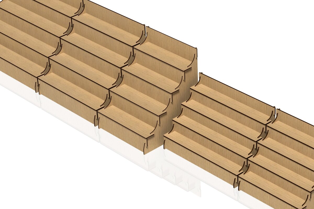 Σετ των 2 Intra απο ξύλο plywood 3mm-4mm πάχος Θήκη κάρτας, βάση οθόνης, Δίασταση 15x15 cm INTRAFABR-45919702