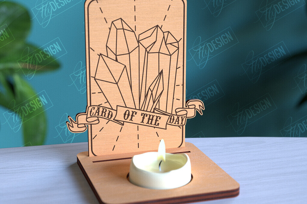 Intra απο ξύλο plywood 3mm-4mm πάχος Σχέδιο θήκης κάρτας Ταρώ της ημέρας Δίασταση 30x20 cm INTRAFABR-97019552