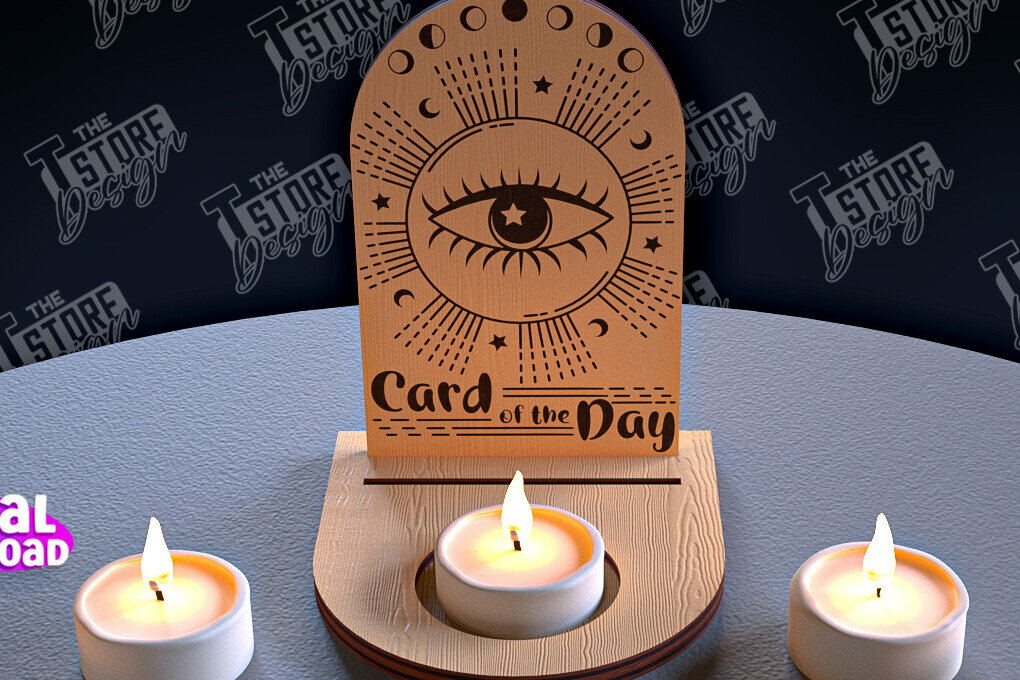 Intra απο ξύλο plywood 3mm-4mm πάχος Σχέδιο θήκης κάρτας Ταρώ της ημέρας Δίασταση 30x20 cm INTRAFABR-96568479