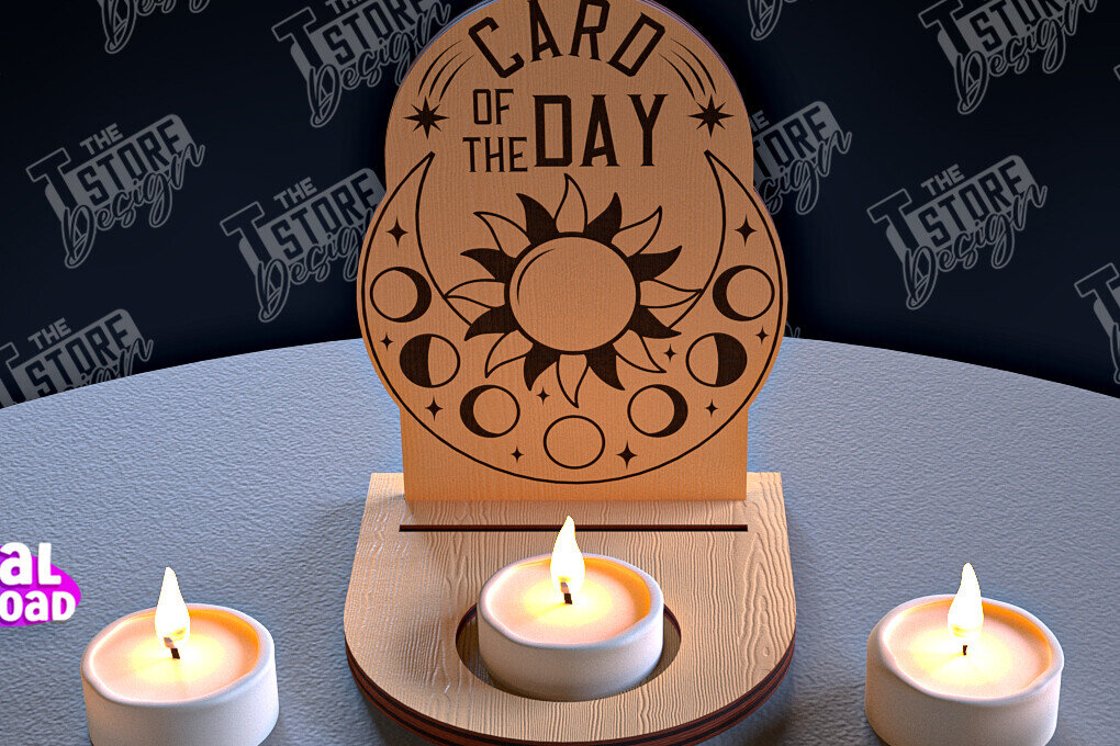 Intra απο ξύλο plywood 3mm-4mm πάχος Σχέδιο θήκης κάρτας Ταρώ της ημέρας Δίασταση 30x20 cm INTRAFABR-96568486