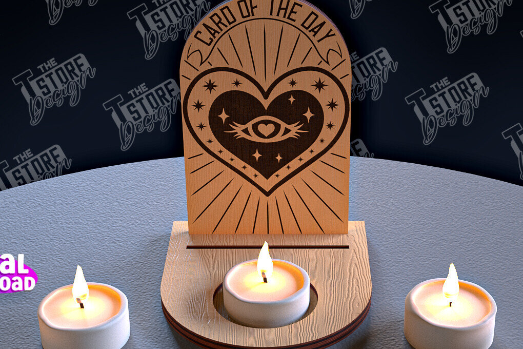 Intra απο ξύλο plywood 3mm-4mm πάχος Σχέδιο θήκης κάρτας Ταρώ της ημέρας Δίασταση 30x20 cm INTRAFABR-96568501