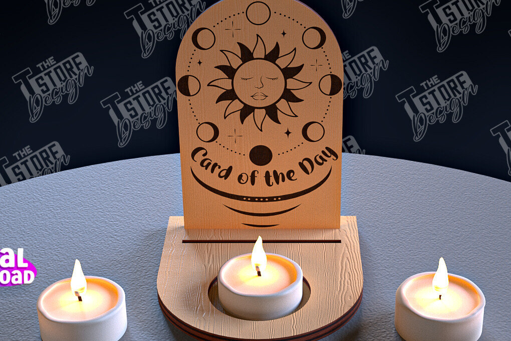 Intra απο ξύλο plywood 3mm-4mm πάχος Σχέδιο θήκης κάρτας Ταρώ της ημέρας Δίασταση 30x20 cm INTRAFABR-96568460