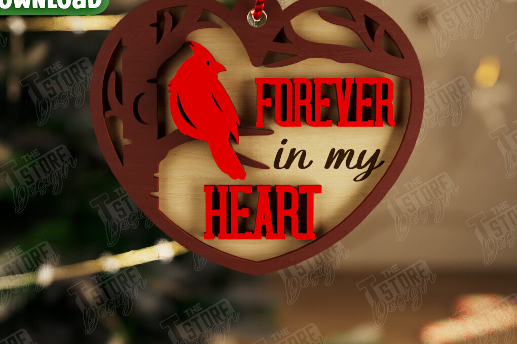 Σετ των 3 Intra απο ξύλο plywood 3mm-4mm πάχος Χριστουγεννιάτικο στολίδι Cardinal Memorial|CNC Δίασταση 8x8 cm INTRAFABR-107885910