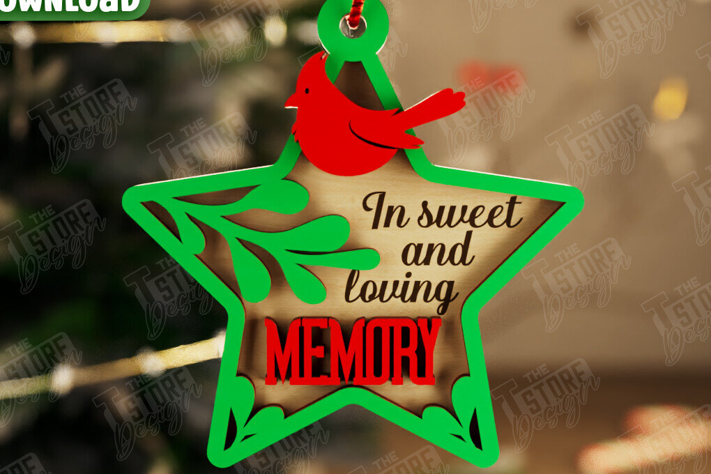 Σετ των 3 Intra απο ξύλο plywood 3mm-4mm πάχος Χριστουγεννιάτικο στολίδι Cardinal Memorial|CNC Δίασταση 8x8 cm INTRAFABR-107885912