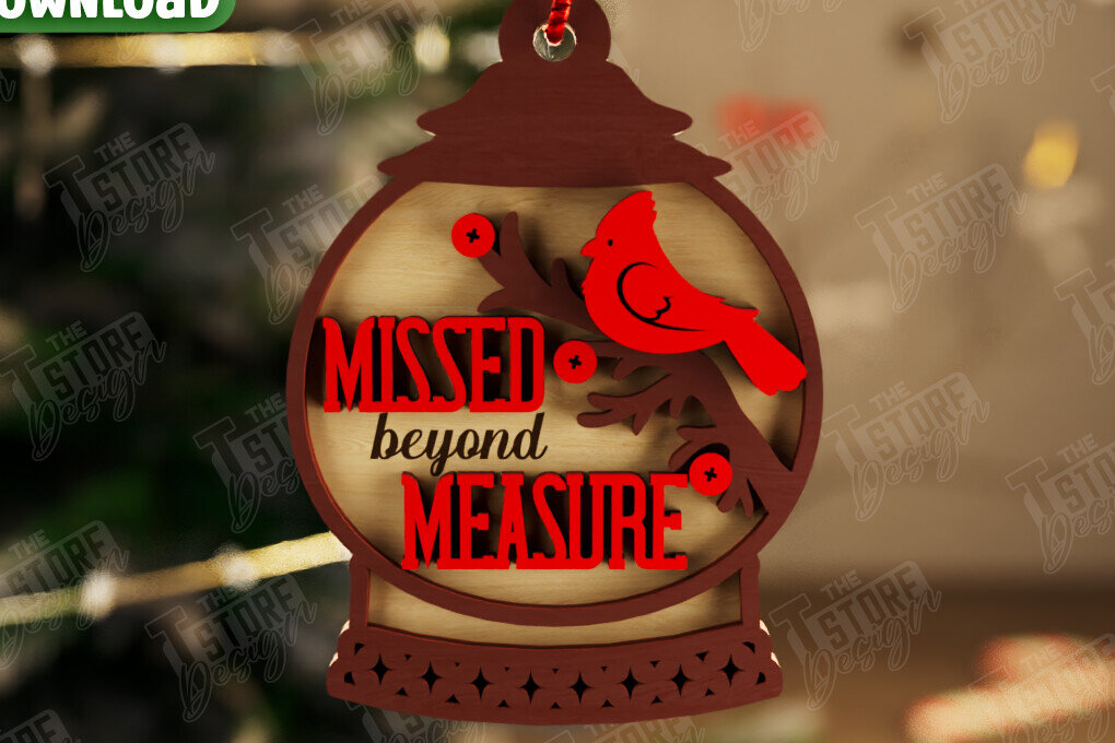 Σετ των 3 Intra απο ξύλο plywood 3mm-4mm πάχος Χριστουγεννιάτικο στολίδι Cardinal Memorial|CNC Δίασταση 8x8 cm INTRAFABR-107885924