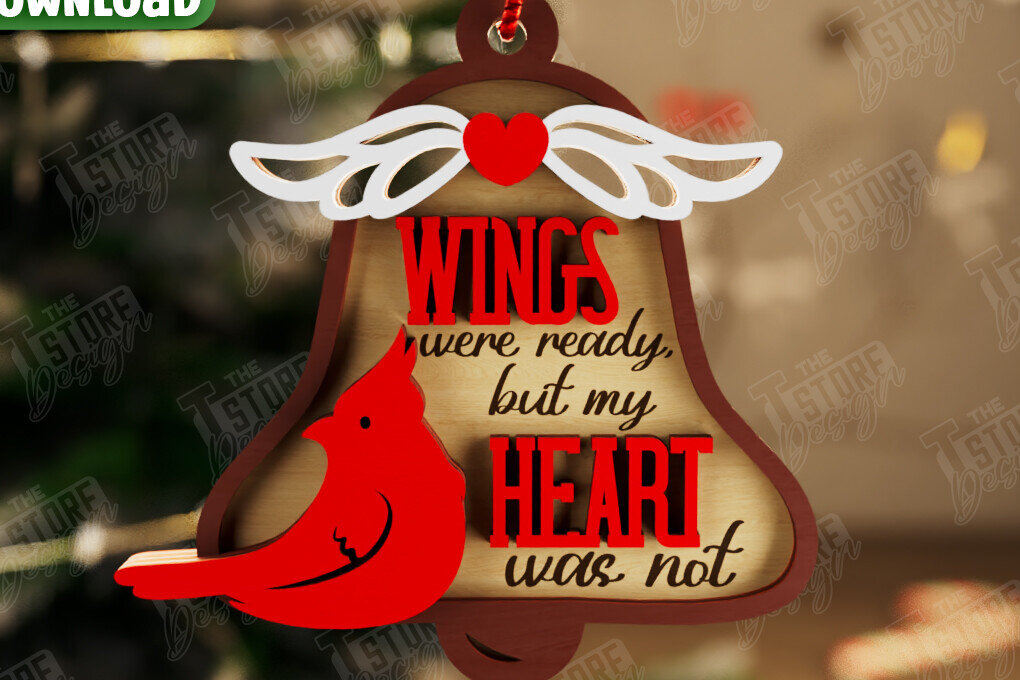 Σετ των 3 Intra απο ξύλο plywood 3mm-4mm πάχος Χριστουγεννιάτικο στολίδι Cardinal Memorial|CNC Δίασταση 8x8 cm INTRAFABR-107885929