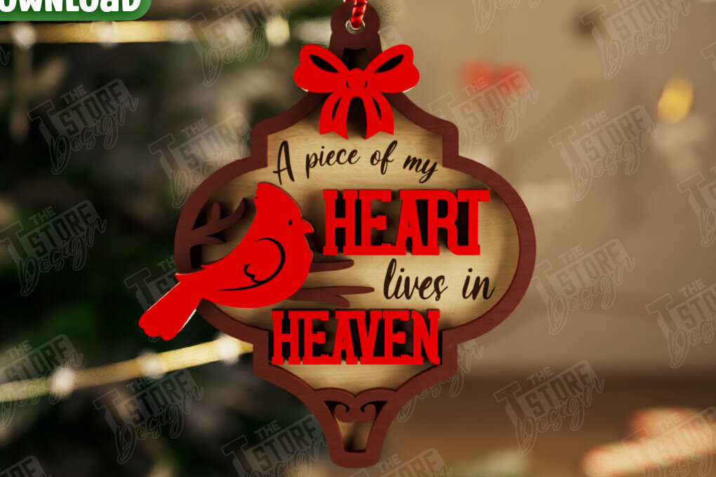 Σετ των 3 Intra απο ξύλο plywood 3mm-4mm πάχος Χριστουγεννιάτικο στολίδι Cardinal Memorial|CNC Δίασταση 8x8 cm INTRAFABR-107885896