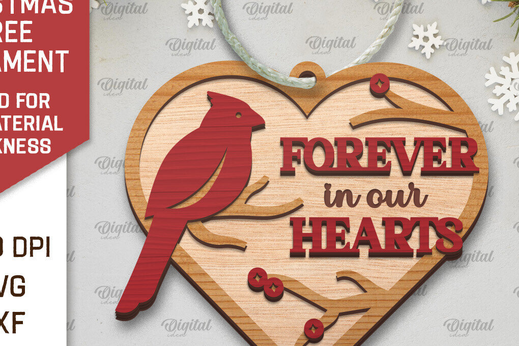 Σετ των 3 Intra απο ξύλο plywood 3mm-4mm πάχος Καρδινάλιος Μνημείο Δέντρο Στολίδι  Δίασταση 8x8 cm INTRAFABR-105202551