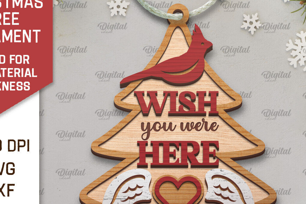 Σετ των 3 Intra απο ξύλο plywood 3mm-4mm πάχος Καρδινάλιος Μνημείο Δέντρο Στολίδι  Δίασταση 8x8 cm INTRAFABR-105202960