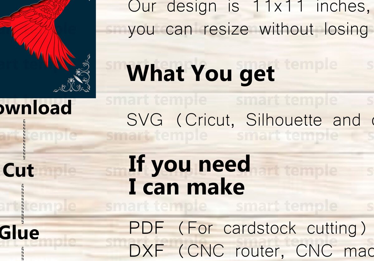 Σετ των 2 Intra απο ξύλο plywood 3mm-4mm πάχος Cardinal Shadow Box , Paper Cut Δίασταση 25x25 cm INTRAFABR-75893407