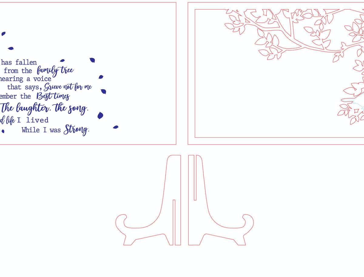 Σετ των 2 Intra απο ξύλο plywood 3mm-4mm πάχος Cardinals on Family Tree Cutfile Δίασταση 15x15 cm INTRAFABR-116840215