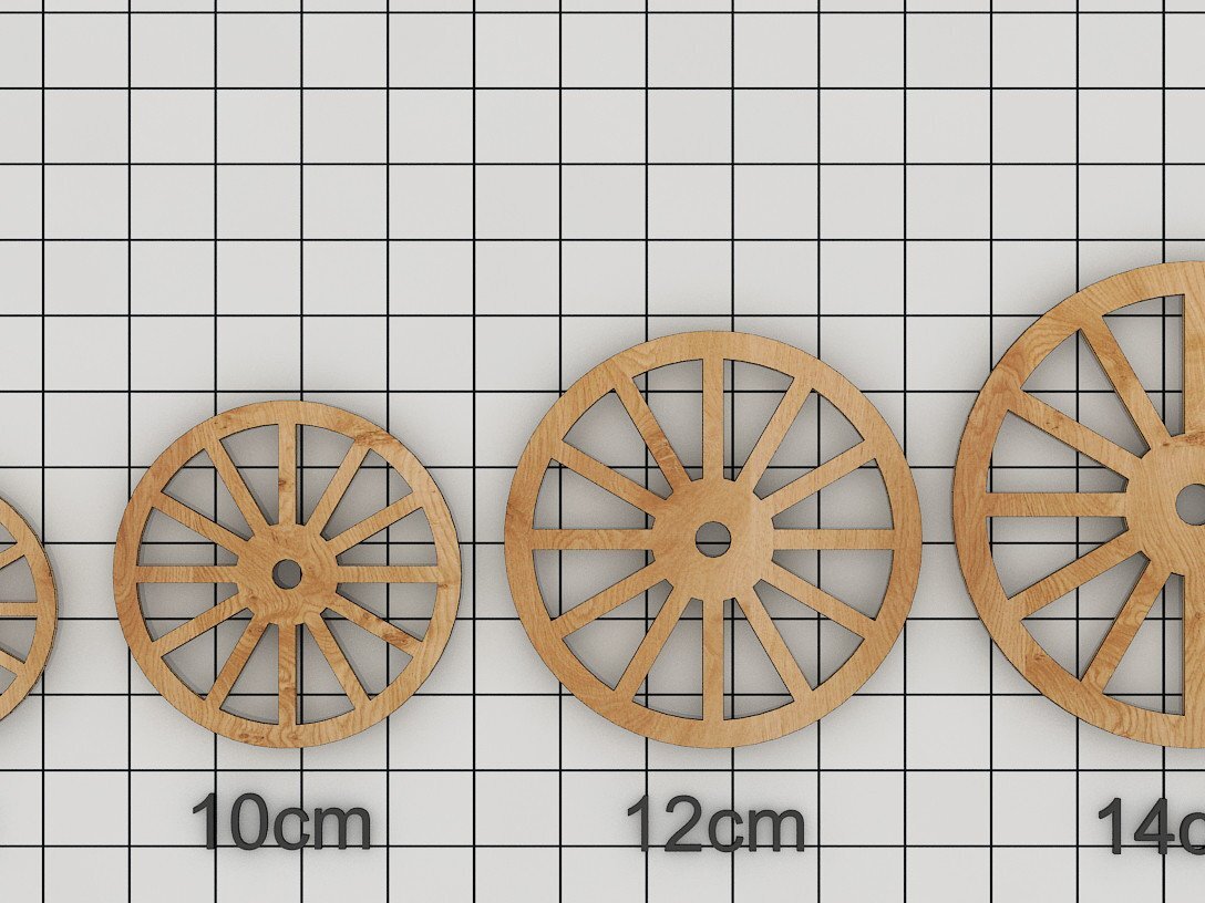 Intra απο ξύλο plywood 3mm-4mm πάχος Carriage Wheel Craft Shape Δίασταση 30x20 cm INTRAFABR-39947551