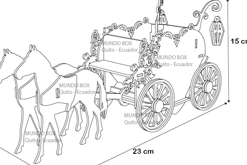 Σετ των 2 Intra απο ξύλο plywood 3mm-4mm πάχος Καρδιά καρότσι, Άλογα, Καρδιά Δίασταση 15x15 cm INTRAFABR-120038286