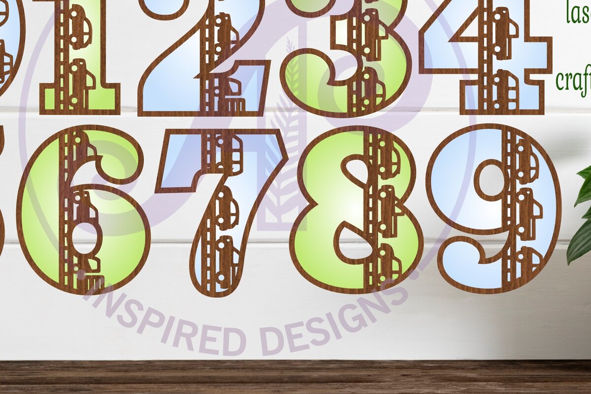 Σετ των 3 Intra απο ξύλο plywood 3mm-4mm πάχος Cars Number Two Layer Επιγραφή Cut Δίασταση 5x5 cm INTRAFABR-102343205