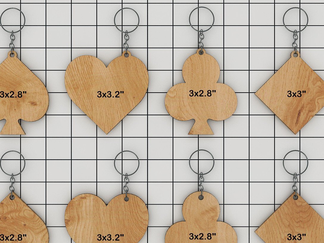 Σετ των 3 Intra απο ξύλο plywood 3mm-4mm πάχος Καζίνο Παίξτε Κάρτες Μπρελόκ Σχέδια κοπής Δίασταση 6x6 cm INTRAFABR-39946153