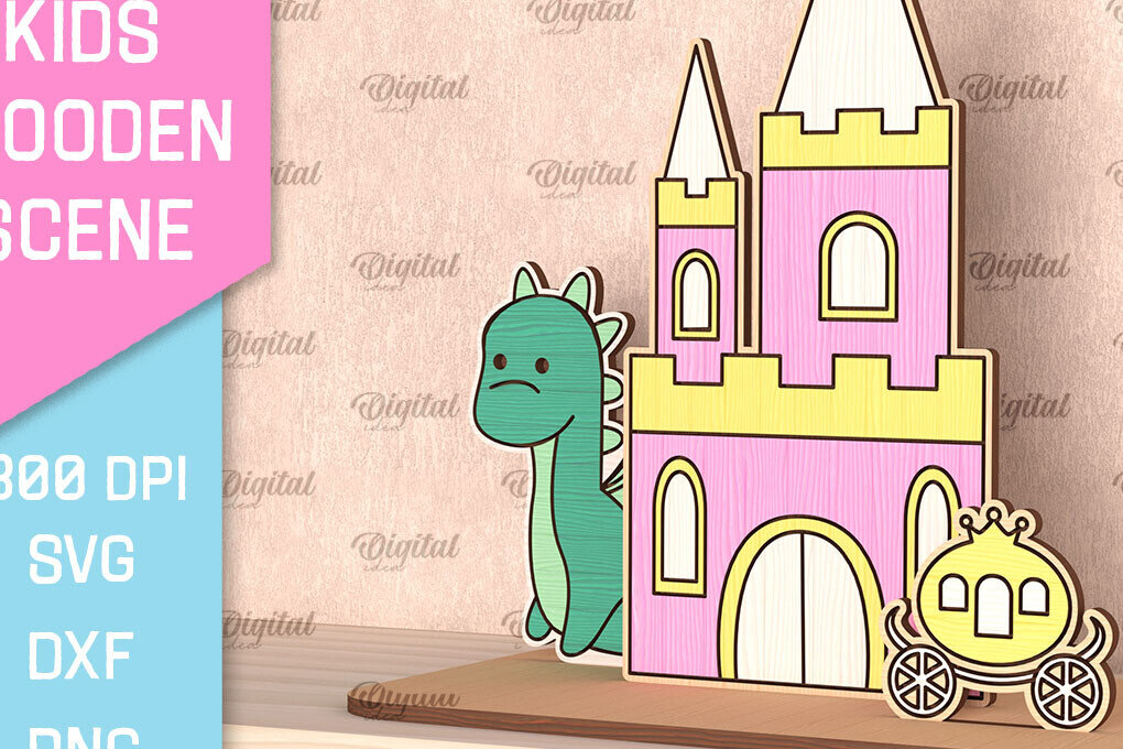 Intra απο ξύλο plywood 3mm-4mm πάχος Κάστρο . Παιδική Ξύλινη Σκηνή Δίασταση 30x20 cm INTRAFABR-100844547