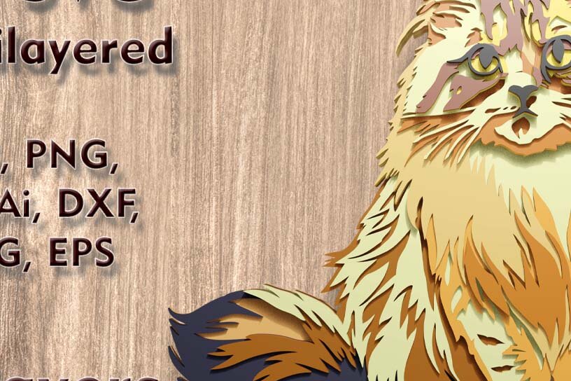 Σετ των 3 Intra απο ξύλο plywood 3mm-4mm πάχος πολλαπλών επιπέδων Cat 3D Δίασταση 9x10 cm INTRAFABR-115018425