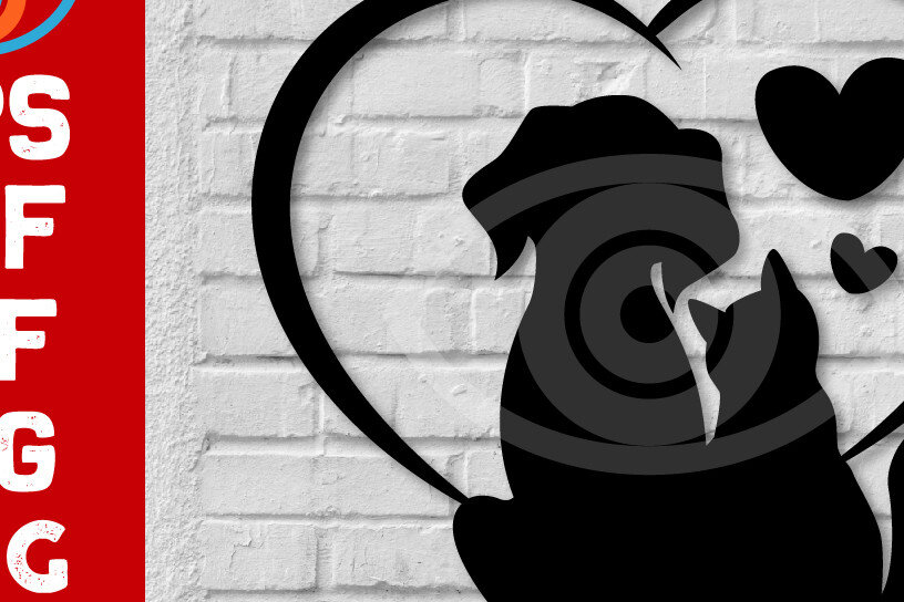 Intra απο ξύλο plywood 3mm-4mm πάχος Διακόσμηση τοίχου για λάτρεις της γάτας και του σκύλου Δίασταση 40x40 cm INTRAFABR-65092344