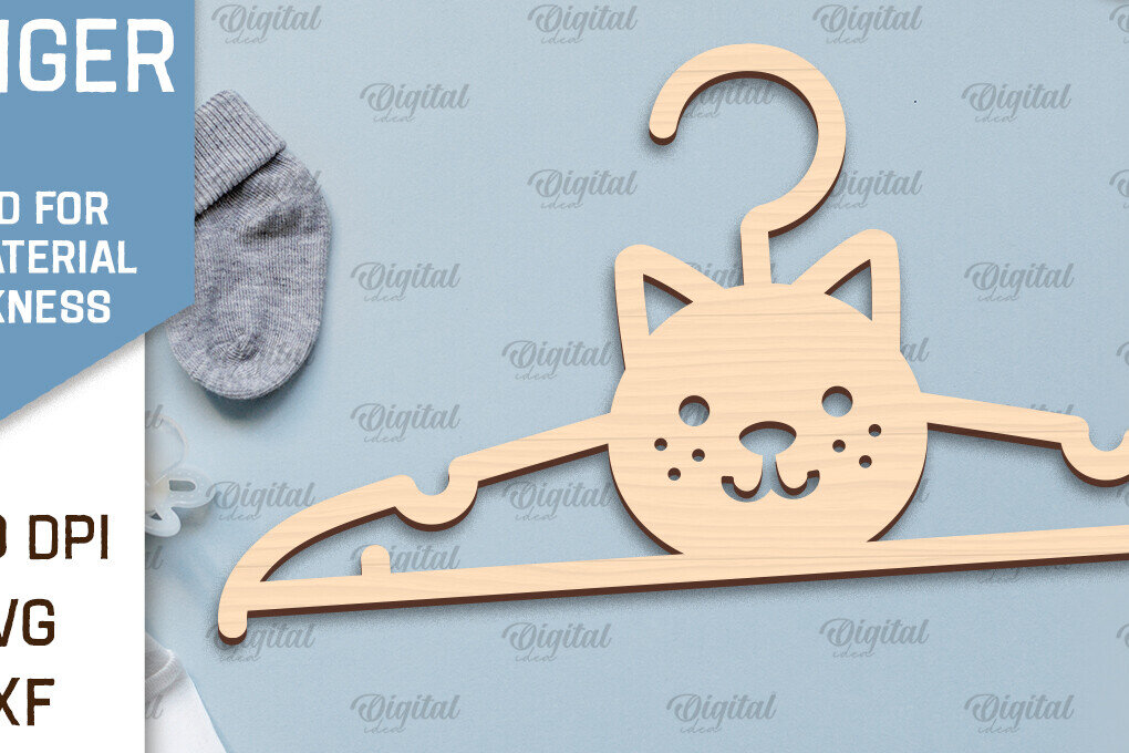 Intra απο ξύλο plywood 3mm-4mm πάχος Κρεμάστρα μωρού Cat  Κοπή Δίασταση 30x20 cm INTRAFABR-99139298