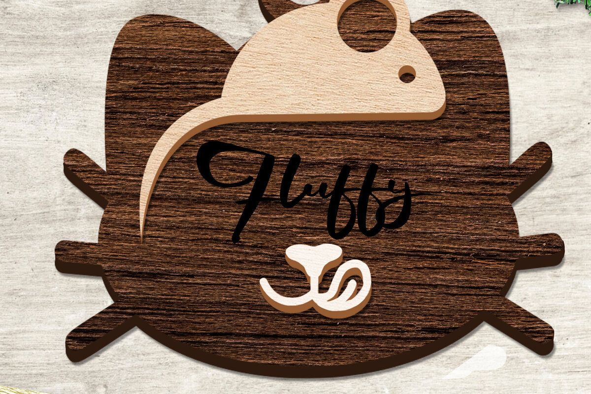 Σετ των 2 Intra απο ξύλο plywood 3mm-4mm πάχος Cat Ball Layered Christmas Δίασταση 15x15 cm INTRAFABR-77141342