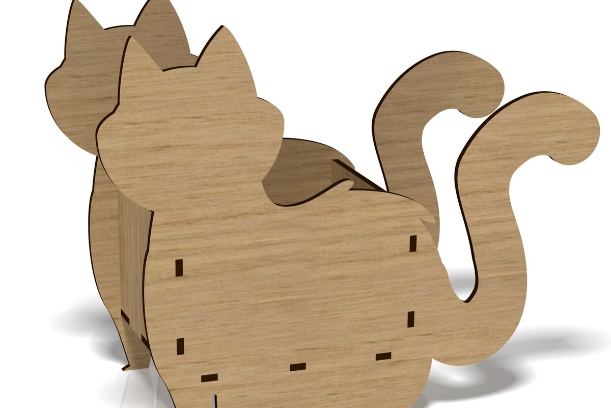 Σετ των 2 Intra απο ξύλο plywood 3mm-4mm πάχος Cat Box, Animal Box, File Δίασταση 15x15 cm INTRAFABR-41132993