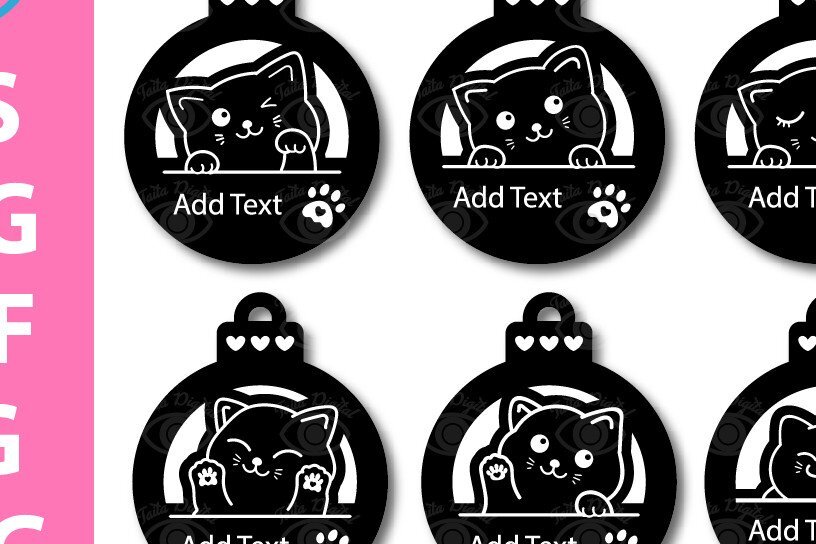 Σετ των 3 Intra απο ξύλο plywood 3mm-4mm πάχος χριστουγεννιάτικων στολιδιών γάτας Δίασταση 3x3 cm INTRAFABR-45858800