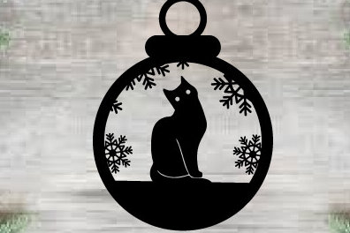 Σετ των 3 Intra απο ξύλο plywood 3mm-4mm πάχος Χριστουγεννιάτικο στολίδι Γάτα Μεταλλικό Τοίχο  Δίασταση 8x8 cm INTRAFABR-86743897