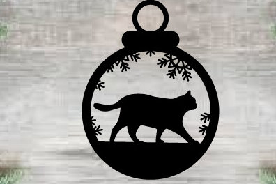 Σετ των 3 Intra απο ξύλο plywood 3mm-4mm πάχος Χριστουγεννιάτικο στολίδι Γάτα Μεταλλικό Τοίχο  Δίασταση 8x8 cm INTRAFABR-86744109