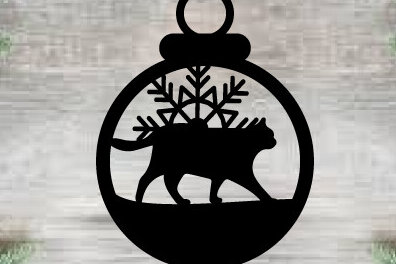 Σετ των 3 Intra απο ξύλο plywood 3mm-4mm πάχος Χριστουγεννιάτικο στολίδι Γάτα Μεταλλικό Τοίχο  Δίασταση 8x8 cm INTRAFABR-86744148