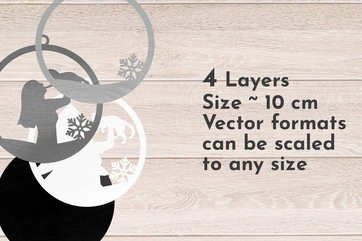 Σετ των 3 Intra απο ξύλο plywood 3mm-4mm πάχος Χριστουγεννιάτικο στολίδι γάτα 3D Layered Δίασταση 8x8 cm INTRAFABR-37626487