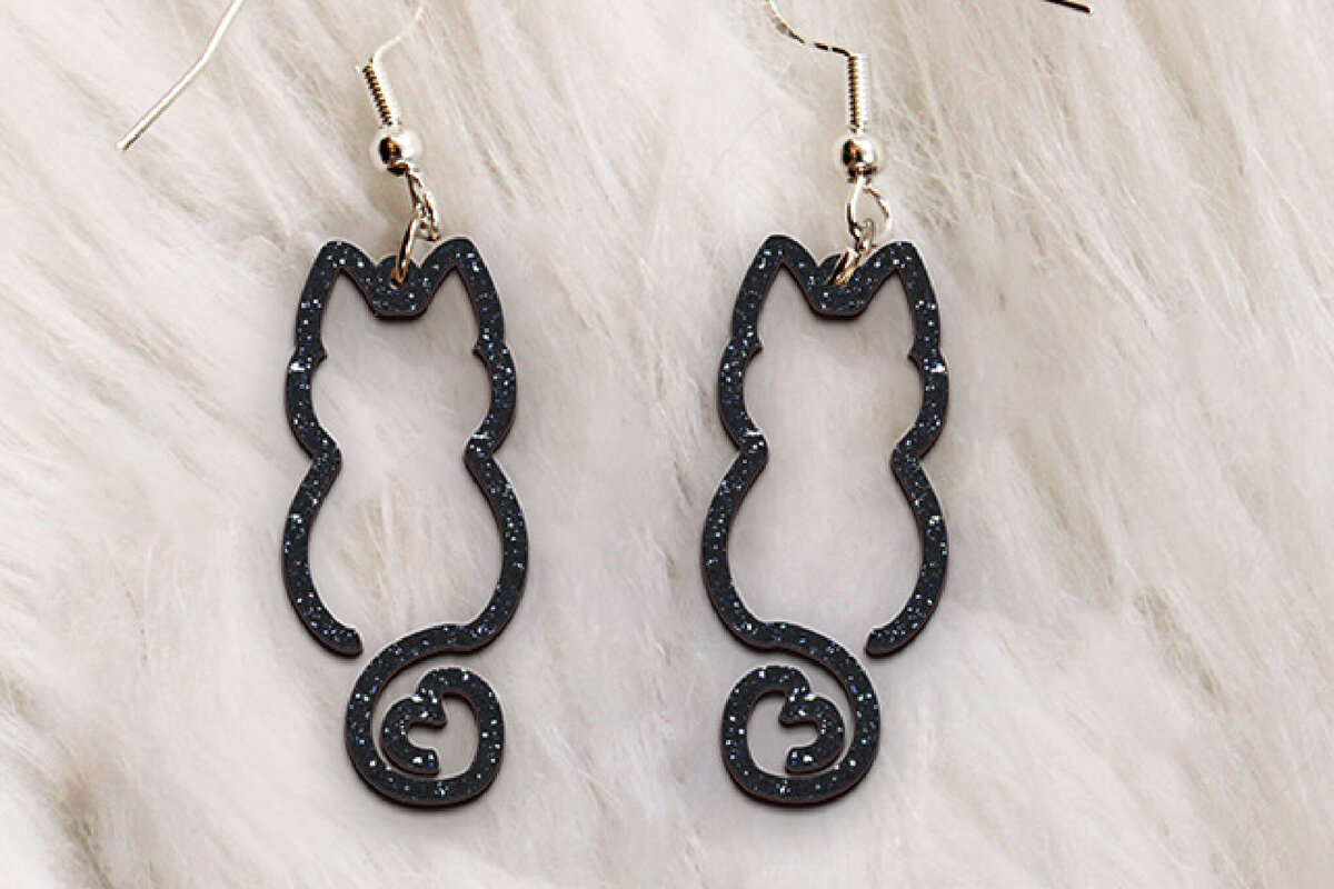 Σετ των 3 Intra απο ξύλο plywood 3mm-4mm πάχος Σκουλαρίκια γάτας . Δίασταση 4x4 cm INTRAFABR-112841985