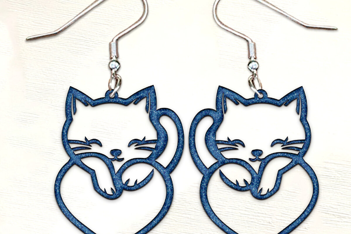 Σετ των 3 Intra απο ξύλο plywood 3mm-4mm πάχος Σκουλαρίκια γάτας . Δίασταση 4x4 cm INTRAFABR-125405972