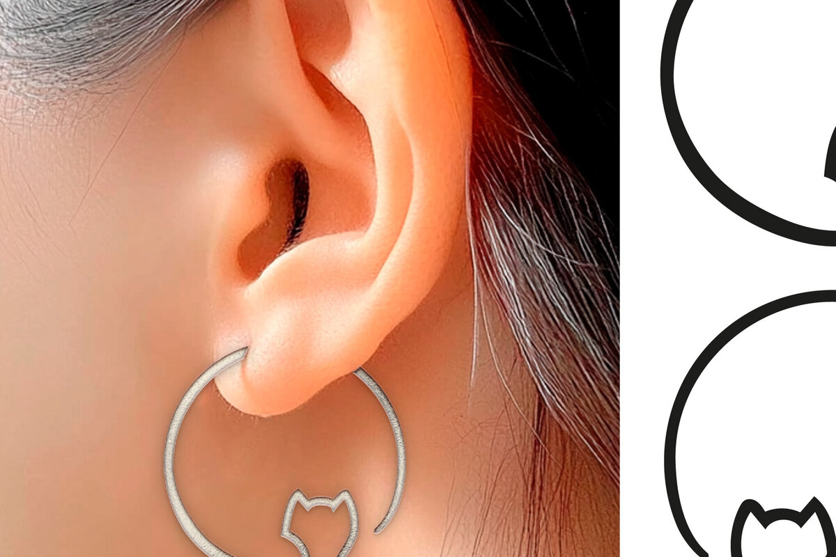 Σετ των 3 Intra απο ξύλο plywood 3mm-4mm πάχος Σκουλαρίκια γάτας . Σκουλαρίκια Boho. Δίασταση 4x4 cm INTRAFABR-123801021