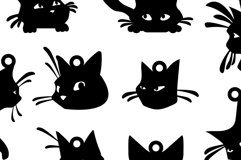 Σετ των 3 Intra απο ξύλο plywood 3mm-4mm πάχος Σκουλαρίκια προσώπου Cat Σκουλαρίκια Cat Dangle Δίασταση 3x3 cm INTRAFABR-80520518