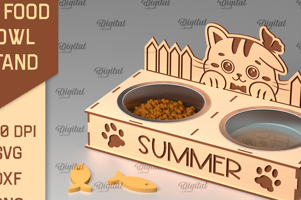 Intra απο ξύλο plywood 3mm-4mm πάχος Βάση μπολ τροφής για γάτες Δίασταση 30x20 cm INTRAFABR-98217505