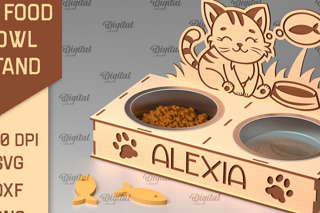 Intra απο ξύλο plywood 3mm-4mm πάχος Βάση μπολ τροφής για γάτες Δίασταση 30x20 cm INTRAFABR-98217522