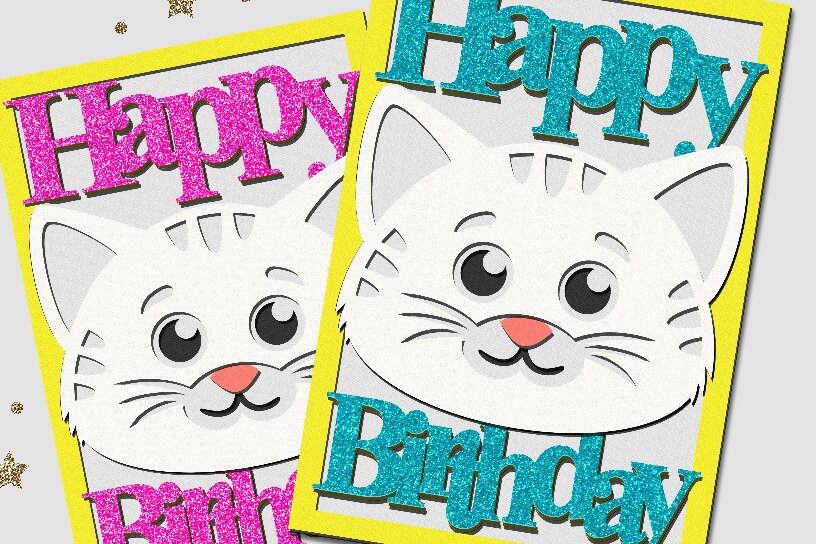 Intra απο ξύλο plywood 3mm-4mm πάχος Κάρτα για τα γενέθλια της γάτας Δίασταση 30x20 cm INTRAFABR-90356992