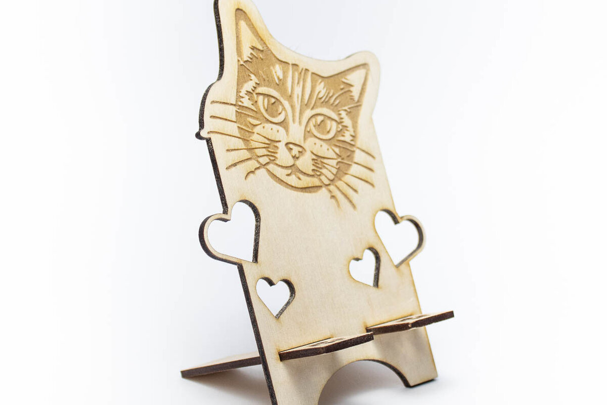 Σετ των 3 Intra απο ξύλο plywood 3mm-4mm πάχος Βάση τηλεφώνου Cat Head Δίασταση 15x15 cm INTRAFABR-68731403