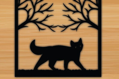 Intra απο ξύλο plywood 3mm-4mm πάχος Cat  Wall Art File Cut  Metal Δίασταση 40x40 cm INTRAFABR-69337229
